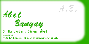 abel banyay business card